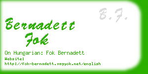 bernadett fok business card